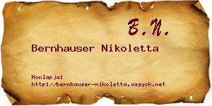 Bernhauser Nikoletta névjegykártya