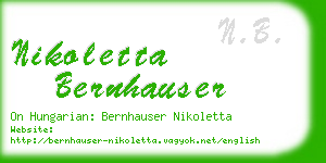 nikoletta bernhauser business card